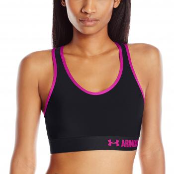 Under Armour ARMOUR MID SOLID - Sujetador deportivo para Mujer, color Negro, talla XS