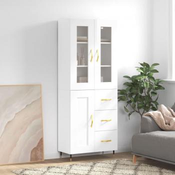 Armario alto blanco pulido de madera multicapa 69,5x34x180 cm