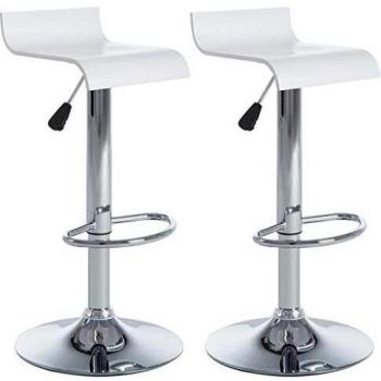 vidaXL 2X Taburetes de Bar Blanco Banco Silla Asiento Mueble Alto Salón Cocina