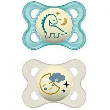 Mam Original Night Silicone Pacifier 0+ Months Blue - 2 Pack