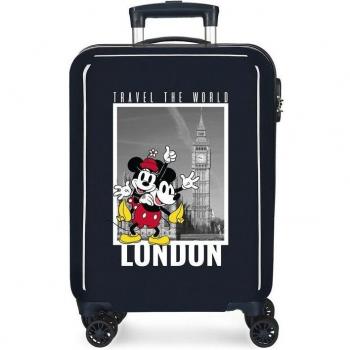 Disney Maleta de Cabina Rígida Mickey y Minnie Londres 55cm Azul 34L