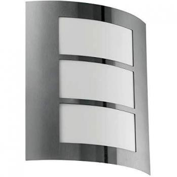EGLO CITY Aplique de pared para exterior Acero inoxidable E27 15 W , Iluminación al aire libre , Aplique de pared para exterior, Acero inoxidable, Acero inoxidable, IP33, Entrada, Jardín, Patio, I