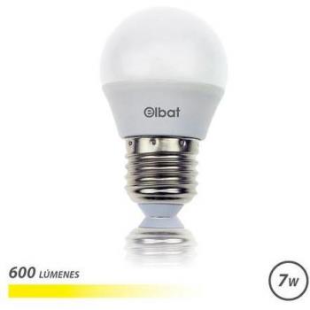 Elbat Bombilla LED 7W 600 Lúmenes Luz Cálida 3000K Casquillo E27 Ángulo de Haz 220º Dimensiones 45x78mm Vida Útil 30,