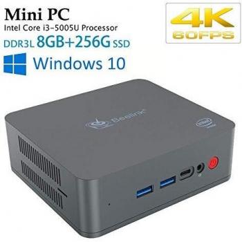 Beelink U59 Pro Mini PC Ordenador de Sobremesa Windows 11 Pro con el Nuevo 11th Generación Jasper Lake N5105, 8GB DDR4 + 500GB M.2 SSD, 2.4 + 5.8GHz WiFi, Dual HDMI, Type-C, 1000Mbps, BT 4.0