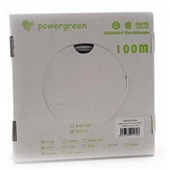 Powergreen CAB-06100-BU Bobina de Cable Cat 6 Utp 100 metros Rígido Caja