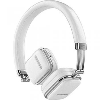 Harman/Kardon Soho Intrauriculares Bluetooth NFC planos y plegables de piel con funda de transporte, compatibles con Smartphones y tabletas iOS de Apple y Android y dispositivos MP3, color blanco
