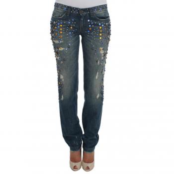 Dolce & Gabbana Crystal Embellished Slim Fit Jeans