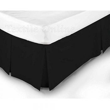 Lujo en línea textil 68 Pick polialgodón Base Valance hoja negro, 50% algodón, 50% poliéster, negro, funda de almohada