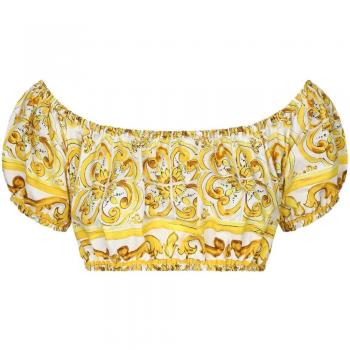 Dolce & Gabbana Women's Multicolor Maiolica Print Blouse, Size M