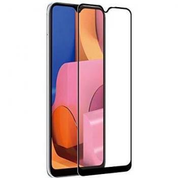 muvit for change Protector Pantalla Samsung Galaxy A20s Vidrio Templado Plano Marco Negro