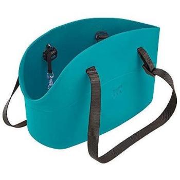 Ferplast Carrier Bag for Dogs with-Me, EVA, Soft Rubber Plastic, Washable, Adjustable Handles Artículo para Mascota, Turquesa, Medium