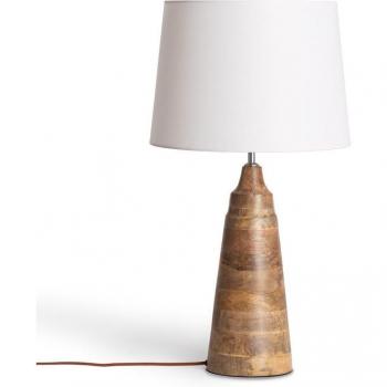 Lámpara de Mesa de Madera Rajesh Iluzzia en Acabado Blanco Antiguo
