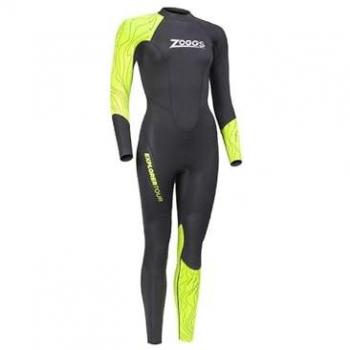 Traje de neopreno Zoggs Explorer Tour FS negro amarillo mujer - XS, traje de neopreno de manga larga, modelo Explorer Tour, talla XS (TG.40)