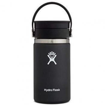 Hydro Flask 12 oz Wide Mouth Coffee Flask with Flex Sip Lid - Black, Vacuum Insulated, BPA-Free