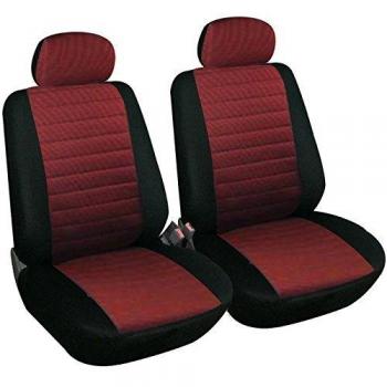 Fundas de Asiento para Coche Universales Delanteras 2x Negro-Rojo WOLTU