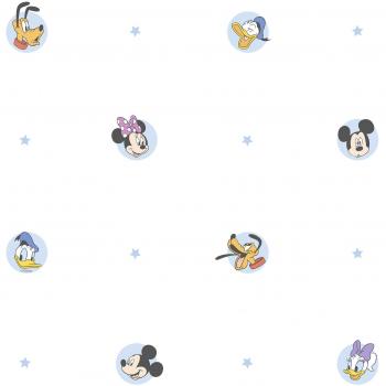 Dandino MK3023-1 Papel Pintado con Diseño Infantil Mickey Friends Icons, Blanco, 60x18x18 cm