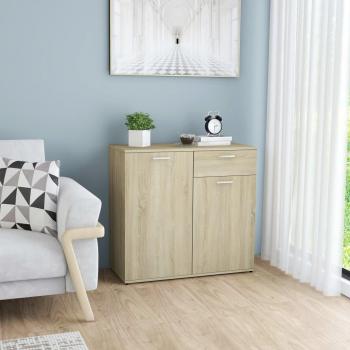 Aparador de madera multicapa color roble Sonoma 80x36x75 cm