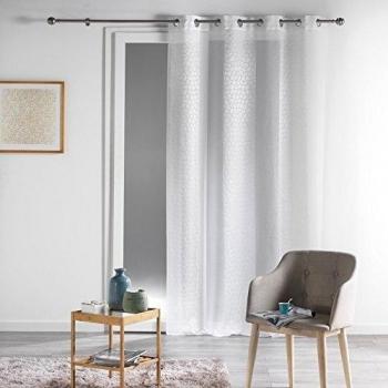 DOUCEUR d'Interieur 140 x 260 cm color Sable Matiz Jacquard cortina, Blanc blanco