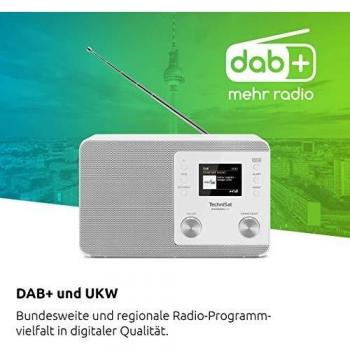 Radio DAB+ TechniSat DigitRadio 307 Blanca con función despertador y AUX