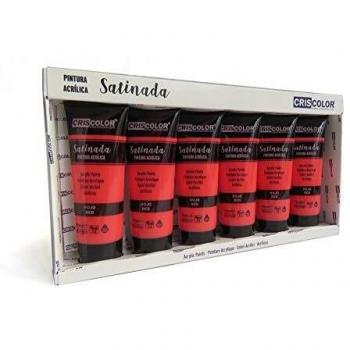 Pintura Acrílica para trabajo artístico y manualidades - PACK 6x75ml - Papel, Lienzo, Madera, Cerámica, Telas, Porex. Principiantes, Estudiantes y Artistas profesionales