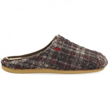 Zapatillas de estar por casa de borreguito con estampado ramsau marrón