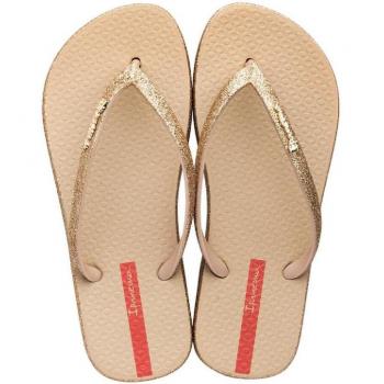 Chanclas de mujer Ipanema Maxi Glow Beige con brillo y estilo glamouroso