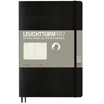 Libreta Leuchtturm1917 B6 Tapa Blanda Rayado Horizontal Negro