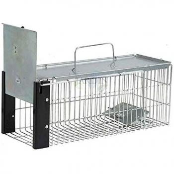 Jaula de Alambre Suinga para Captura de Ratas y Roedores 16x41x17cm - Trampa Reutilizable Galvanizada para Animales Vivos como Conejos, Gatos, Ratas y Roedores