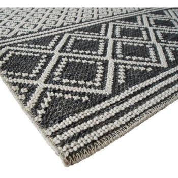 Alfombra gris con motivos cruzados MEDIA CROISILLONS, 160 x 230 cm, material polipropileno/algodón, patrón cruces