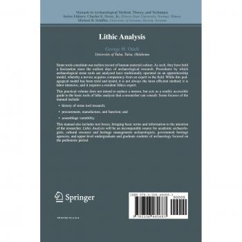 Springer George H. Odell Lithic Analysis: Comprehensive Guide to Stone Tool Examination