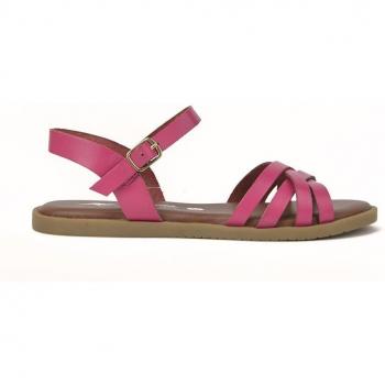 Sandalias planas de mujer Kangaroos 604-16 de piel con hebilla