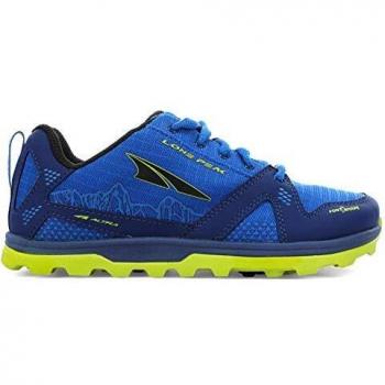 ALTRA Big Boy's AL0A4PE3 Youth Lone Peak Trail Running Shoe, Blue/Lime - 4 M US