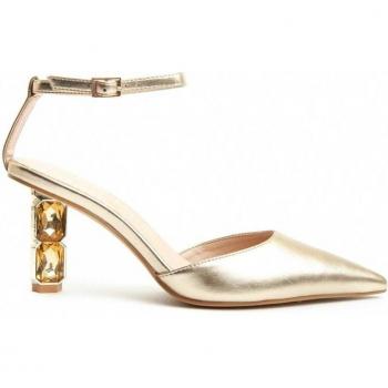 Zapato De Vestir Para Mujer Montevita Festshoe10 90510 Dorado con tacón, diseño elegante, color dorado, ideal para ocasiones formales y eventos especiales