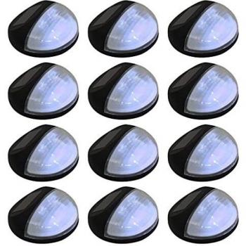 vidaXL 12x Lámparas Solares LED Exterior Redondas Pared Negro Iluminación Casa
