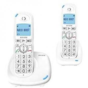 Alcatel XL575 Duo - Teléfono DECT/Analógico Inalámbrico en Blanco con Identificador de Llamadas