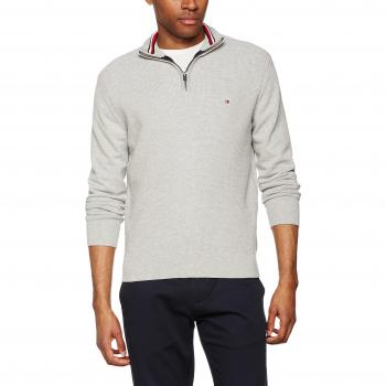 Tommy Hilfiger Adrien Z-Mk Cf, Suéter para Hombre, Gris