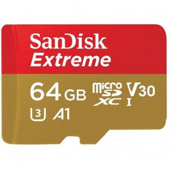 SanDisk SDSQXAF-064G-GN6AA Extreme 64 GB Micro SDXC Card with Adapter for Action Camera
