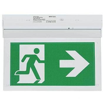 Luz LED de Salida de Emergencia de Superficie para Pared y Techo, 3 Horas de Duración, 2W con Leyenda en PVC
