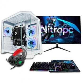 PC Gaming NitroPC Pack Bronze Blanco - AMD Ryzen 5 5655G, Radeon Graphics, 16GB DDR4, 1TB M.2 NVMe, Windows 11, Monitor 24 FHD 120Hz IPS y