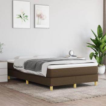 Estructura de Cama Box Spring Tapizada Marrón Oscuro 120x200 cm