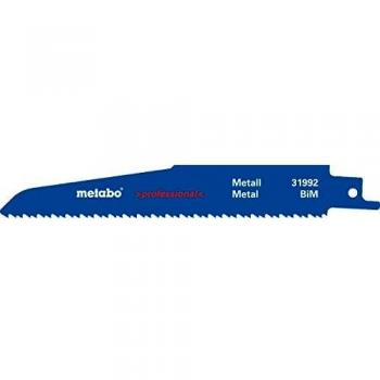 Metabo 631992000 631992000-Blister de 5 Hojas de Sierra de Sable para Metal, chapas, perfiles, Trabajos derribo. Triscado, fresado BiM 150 x 1,6 mm