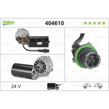 Motor del limpiaparabrisas VALEO 404610, compatible con vehículos de diversas marcas, diseñado para un rendimiento óptimo en la limpieza de parabrisas, incluye características como fácil instalación, alta durabilidad y eficiencia en el funcionamient