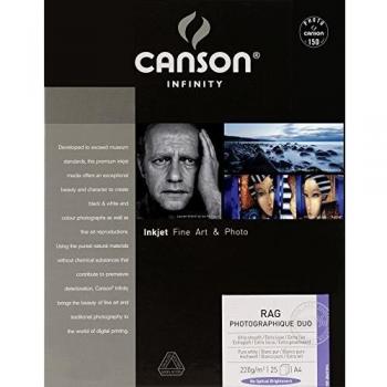 Papel Fotográfico Canson Infinity Rag Duo A4 220g/m2 25 Hojas