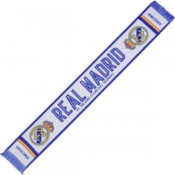 Bufanda Real Madrid fondo blanco leyenda EL MEJOR CLUB DEL MUNDO tamaño 140x20cm