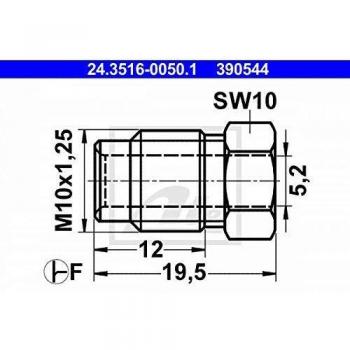 Tornillo de unión ATE 24.3516-0050.1 con cabezal tipo capuchón