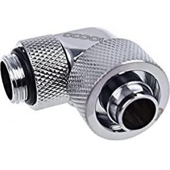 AlphacoolEiszapfen 1610mm Threaded Rotatable 90 Degree G1 4 Fitting Chrome