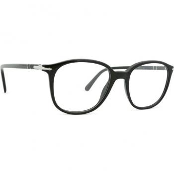 Persol 0PO3317V 95 Black Square Prescription Glasses for Men Unisex Acetate Frame 53mm