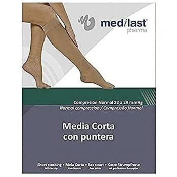 Medilast Short Compression Socks with Toe in Beige, Size XL