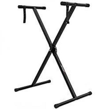 Audibax Onyx 121 - Soporte de Teclado de Tijera - Soporte para Teclado Musical Electrónico - Sistema de Ajuste con Rótula Easy Lock - Carga Máxima de 15 kg - Para Teclados de 61, 76 y 88 Teclas