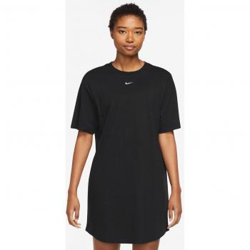 Nike - Vestido de mujer Sportswear Essential Nike, tipo camiseta oversize, color negro, talla M (EU 40-42)